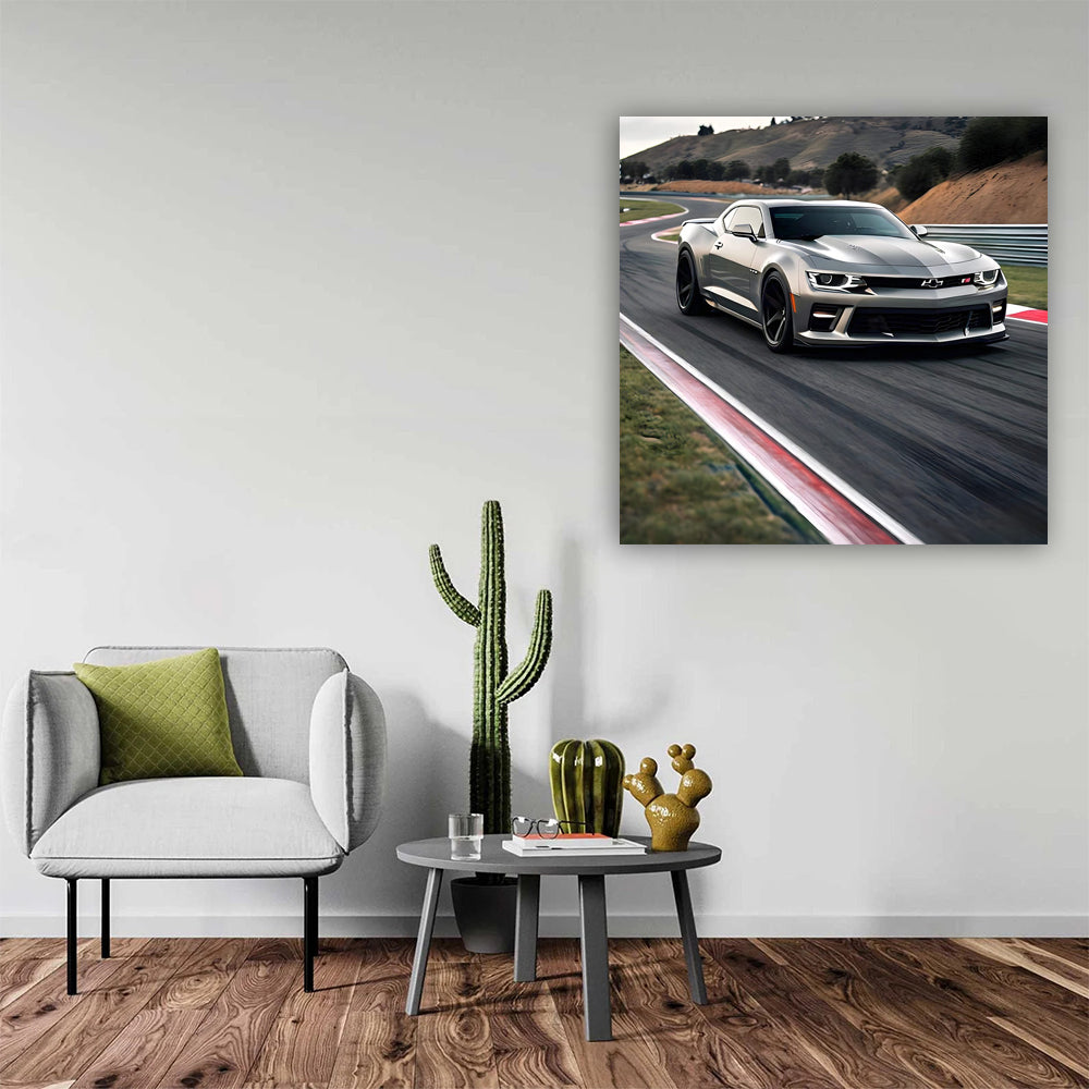 Chevrolet Camaro ZL1 Gray Racing Beast on Track