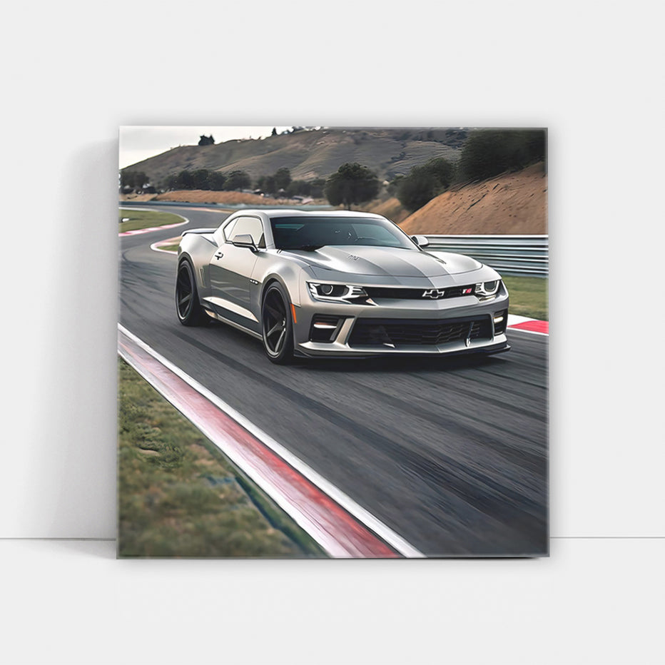 Chevrolet Camaro ZL1 Gray Racing Beast on Track
