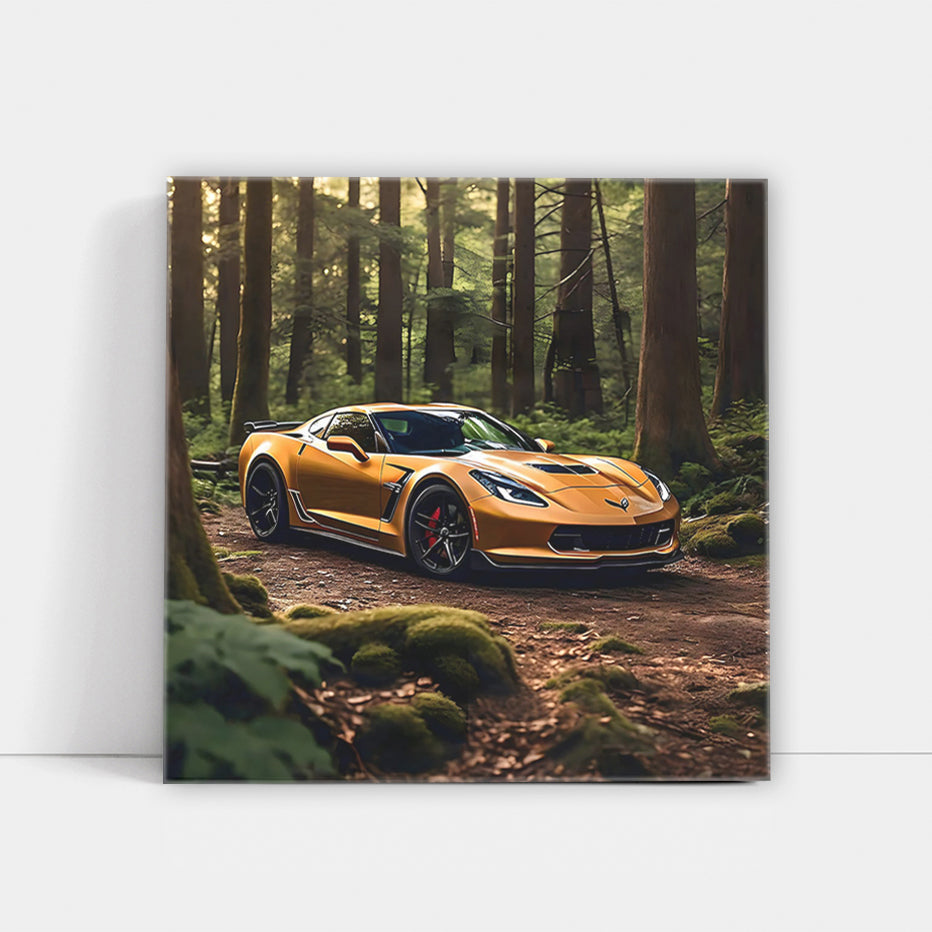 Brown Chevrolet Corvette in Forest - Elegance Meets Power