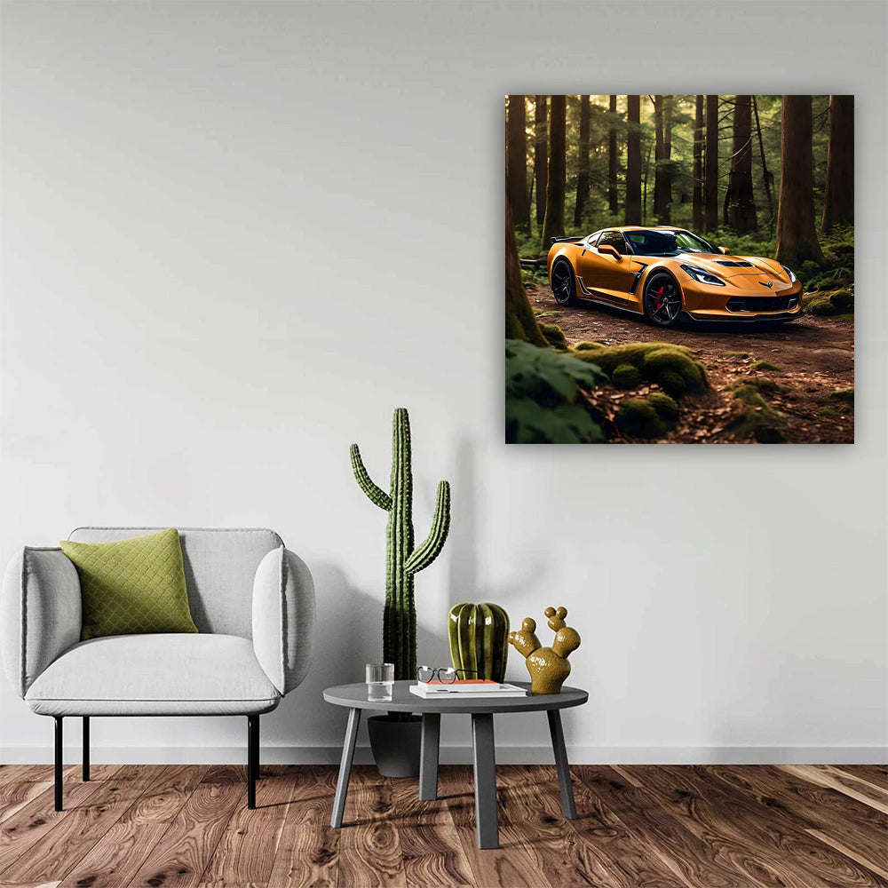 Brown Chevrolet Corvette in Forest - Elegance Meets Power