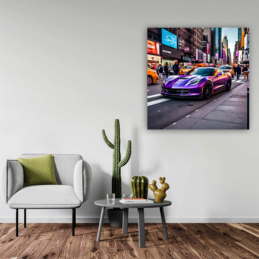 Purple Chevrolet Corvette in NYC - Sleek and Stylish Ride