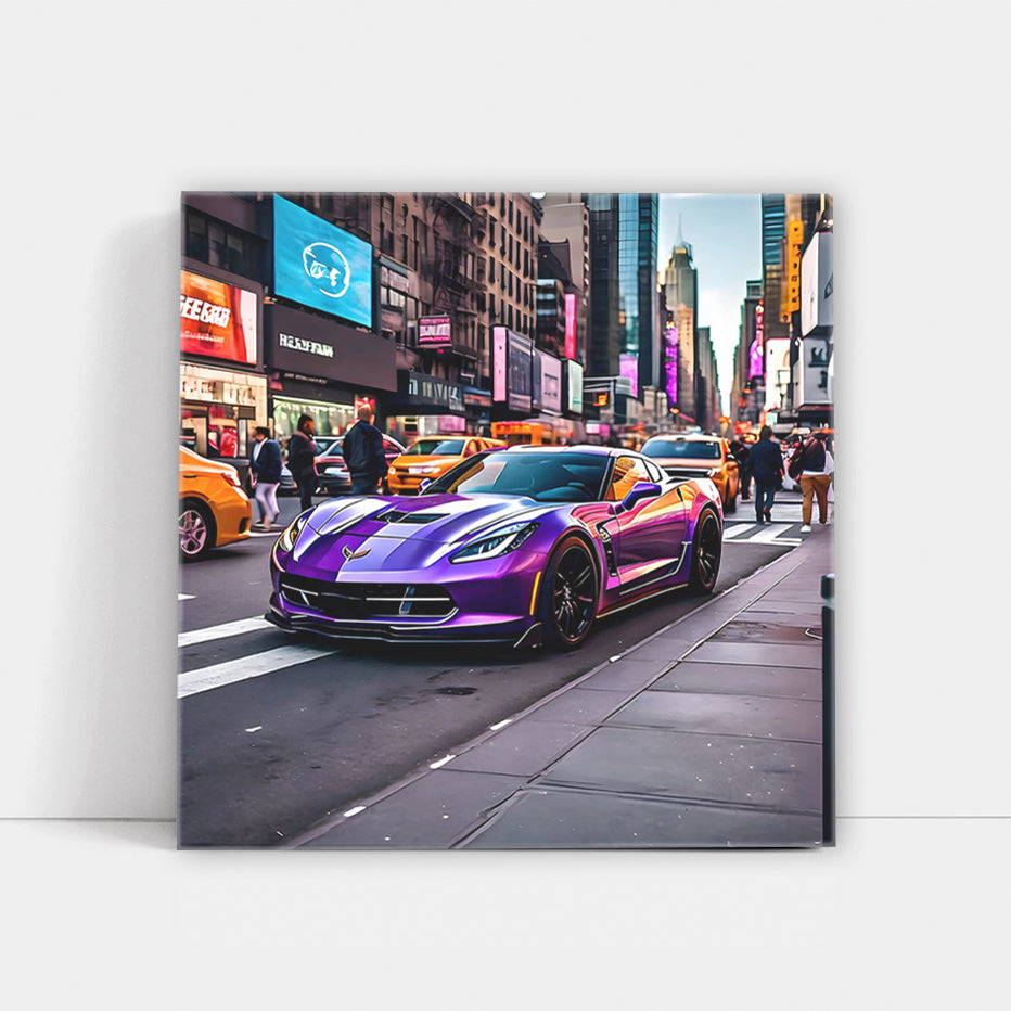 Purple Chevrolet Corvette in NYC - Sleek and Stylish Ride