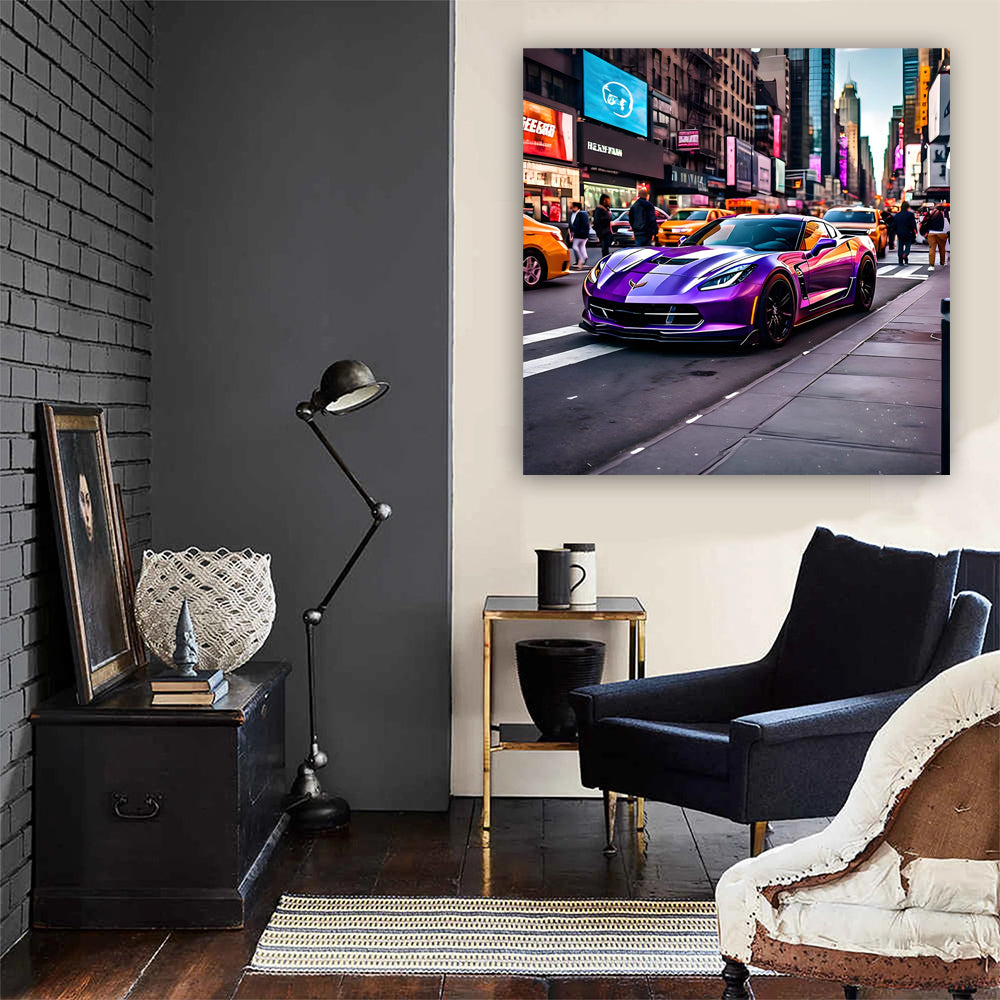 Purple Chevrolet Corvette in NYC - Sleek and Stylish Ride