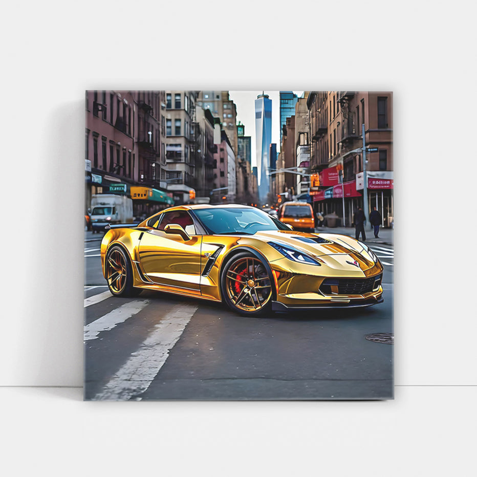 Gold Chevrolet Corvette Stingray in NYC - Pure Power and Elegance