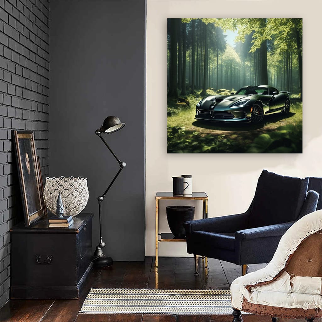 Dodge Viper in Forest - Unleash Beast's Roar