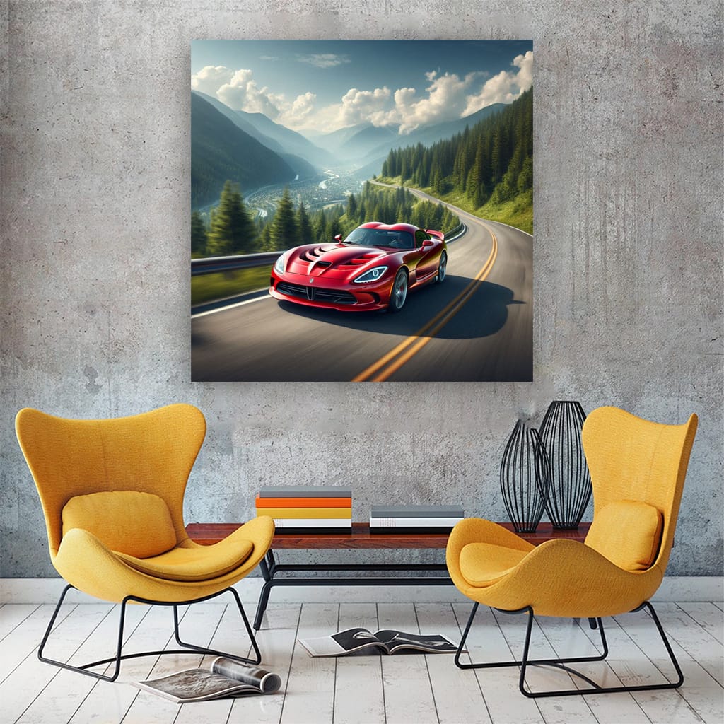 Dodge Viper on Mountain Road: Power and Precision