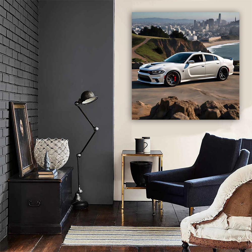 White Dodge Charger SRT Hellcat in San Francisco - Pure Power