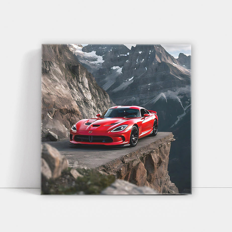 Red Dodge Viper Conquering Mountain Roads - Pure Power
