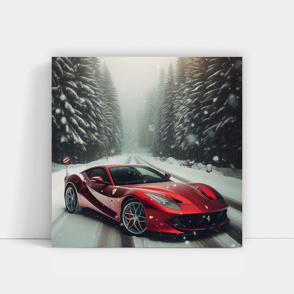 Ferrari 812 Superfast in Snowfall - Speed Meets Elegance