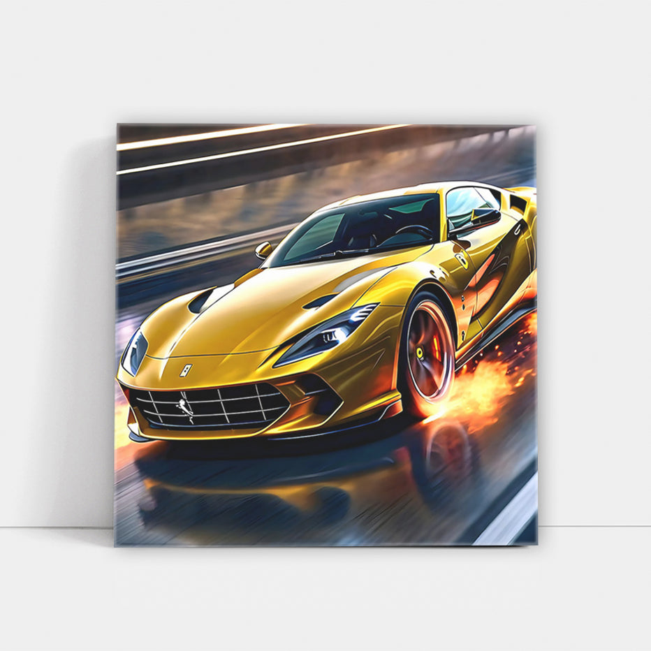 Ferrari 812 Superfast Yellow Drift - Speed and Power Unleashed