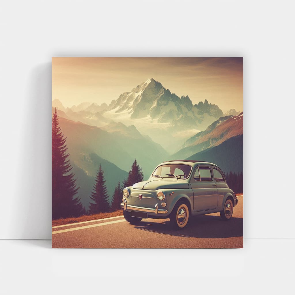 Vintage Fiat in Mountains - Classic Retro Charm