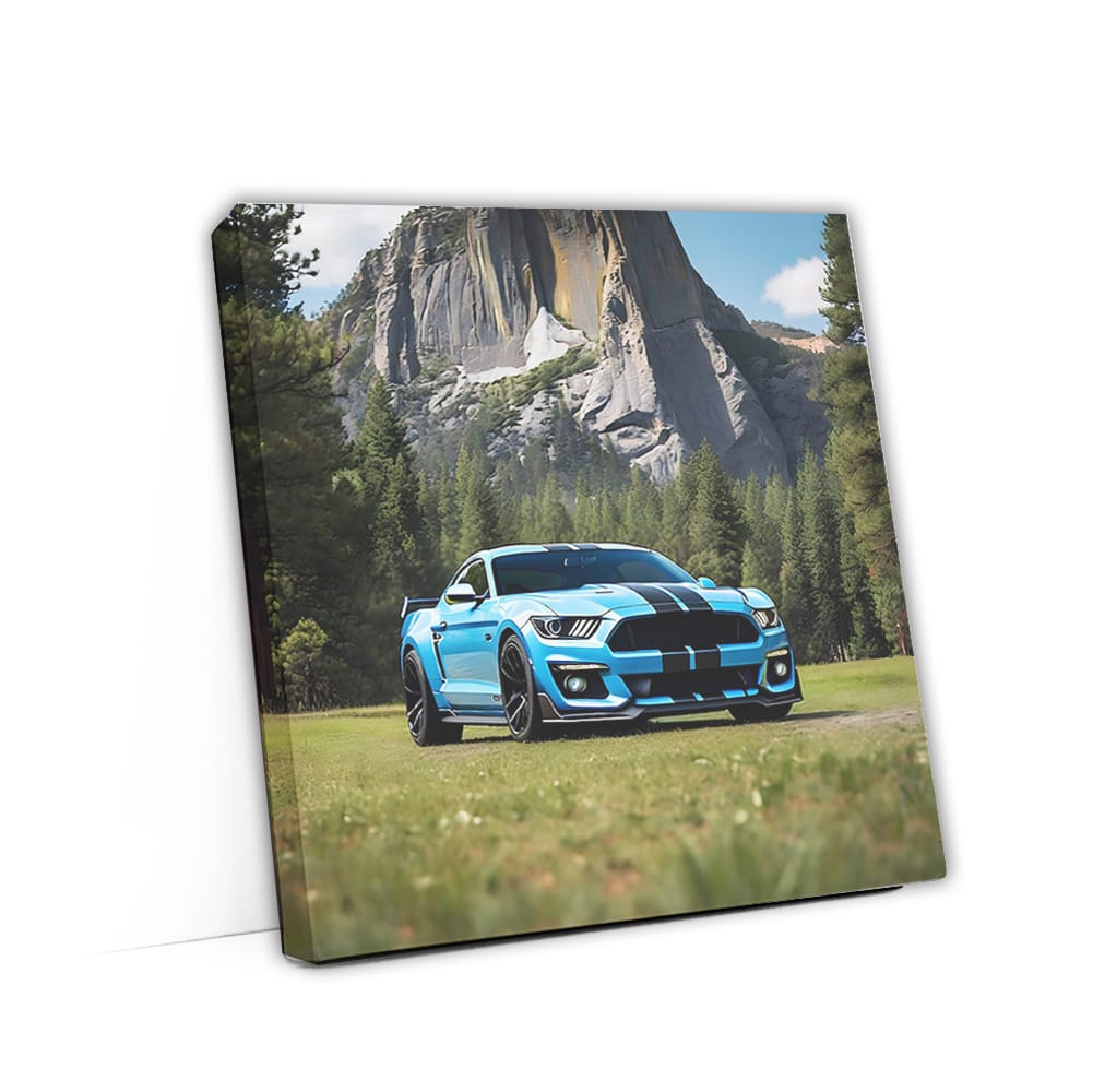 Shelby GT500 in Blue at National Park - Power and Elegance