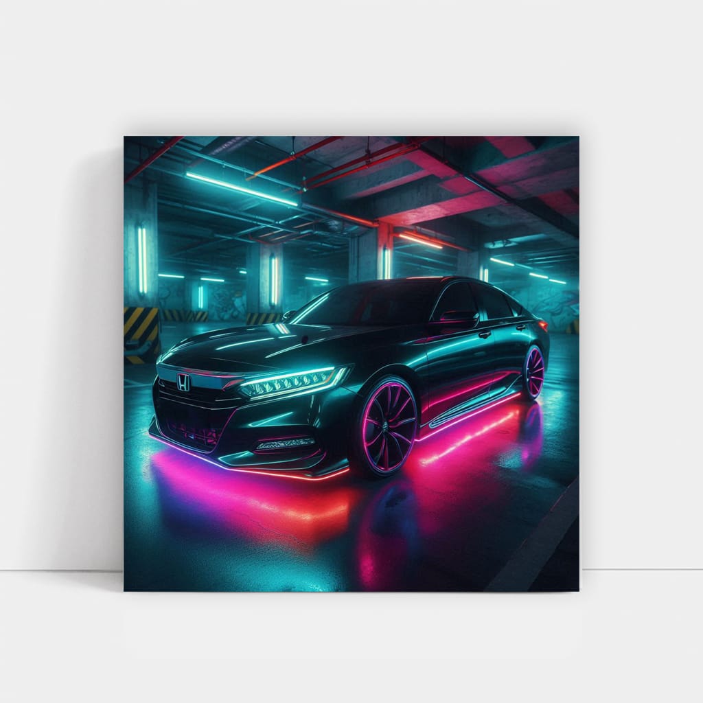 Neon Honda Accord - Sleek and Stylish Ride