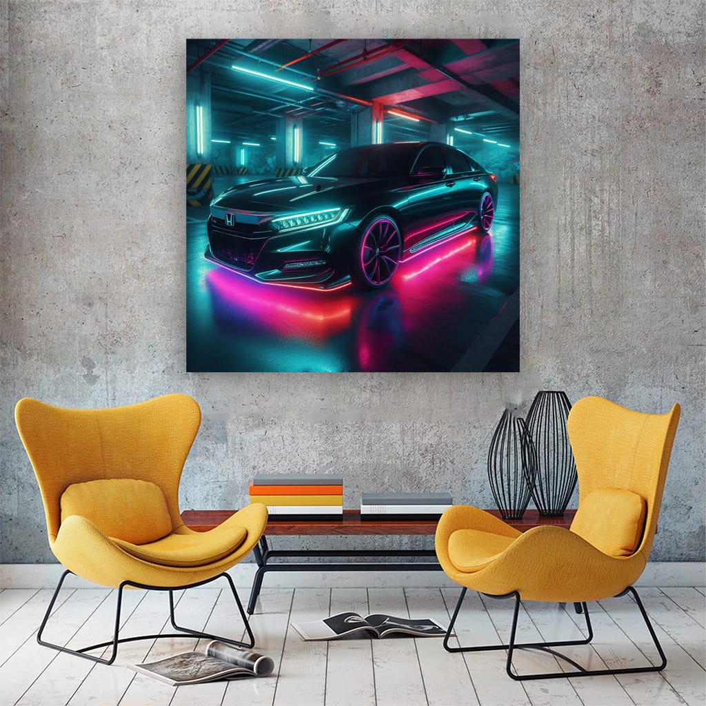Neon Honda Accord - Sleek and Stylish Ride