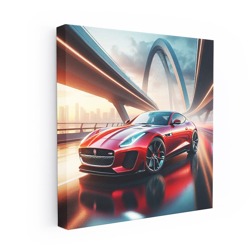 Jaguar F-Type on Bridge - Sleek and Powerful Innovation