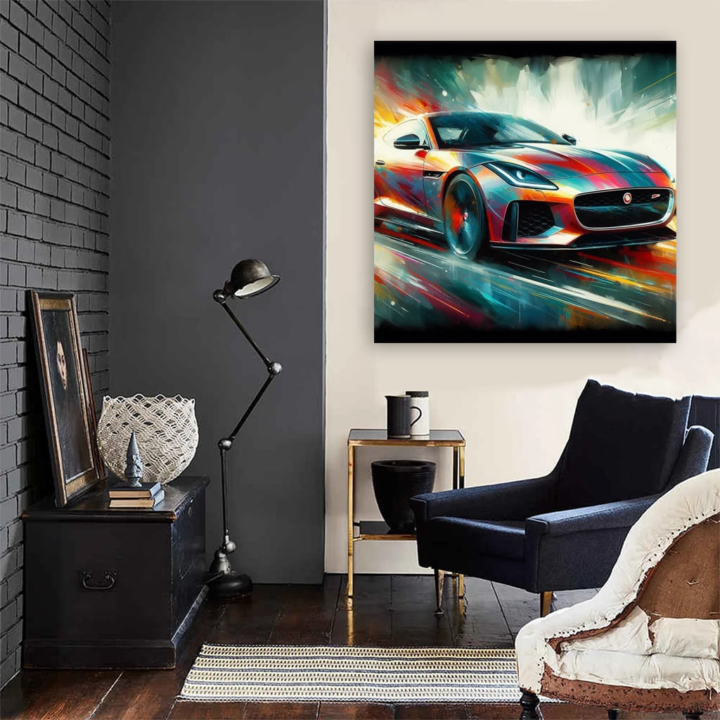 Jaguar F-Type Impressionist Art - Bold Elegance