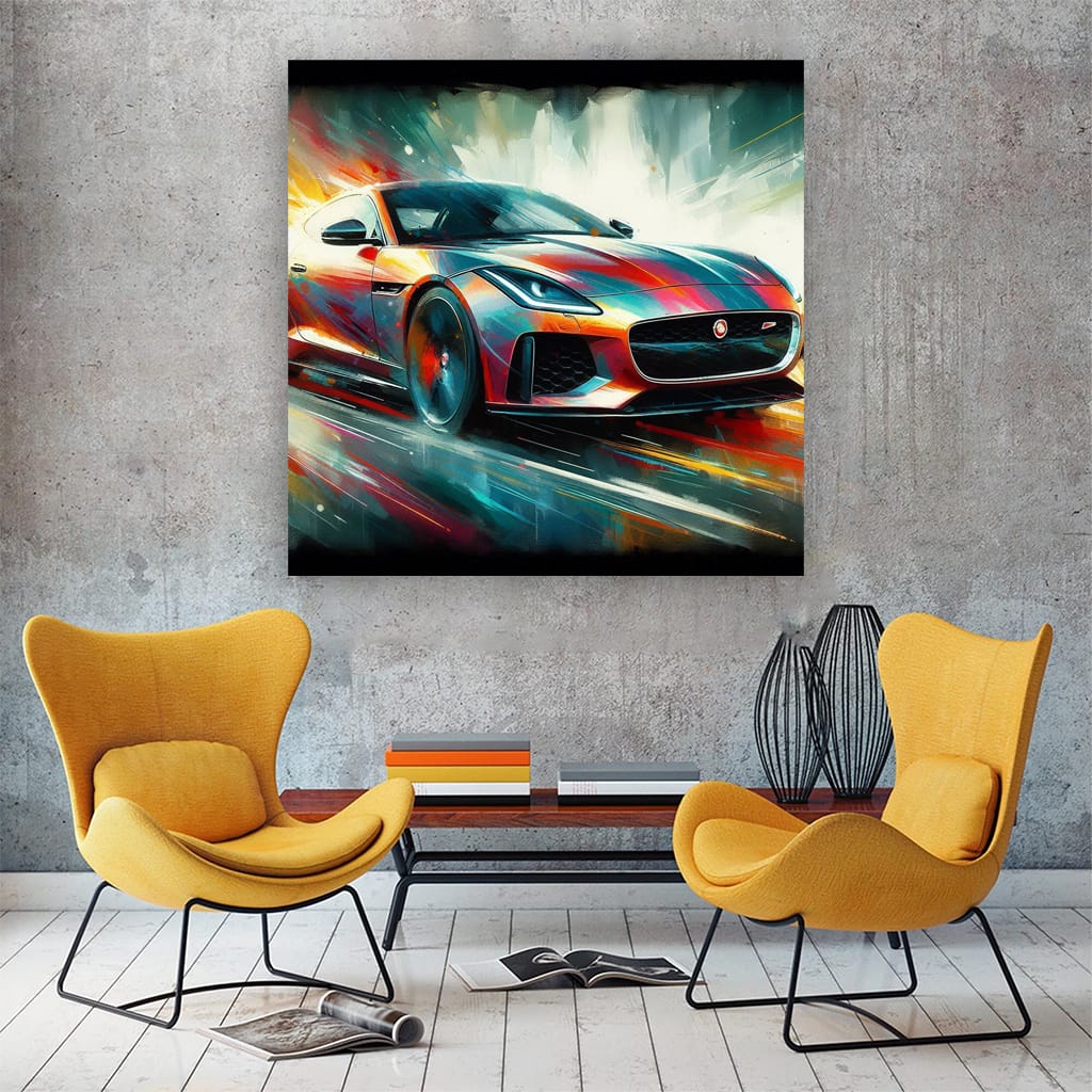 Jaguar F-Type Impressionist Art - Bold Elegance