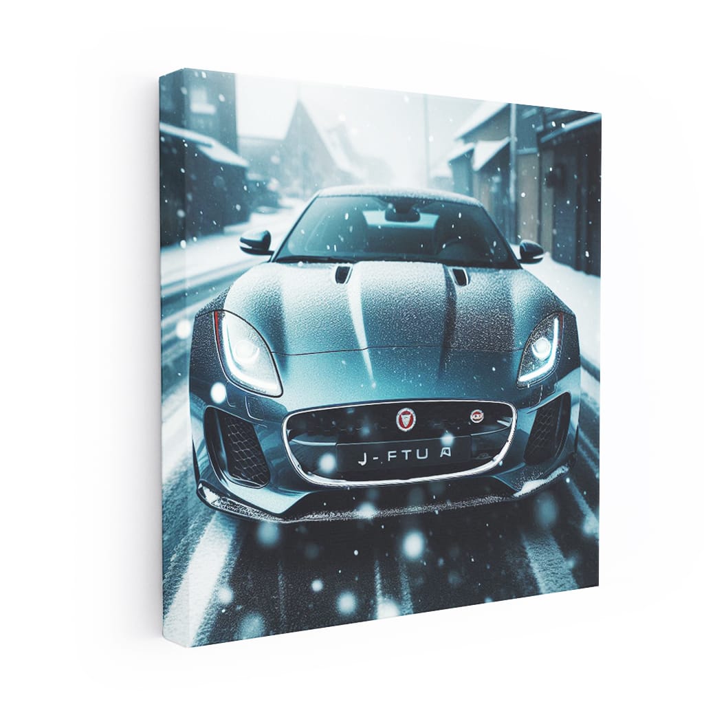 Jaguar F-Type in Snowfall - Elegance Meets Power
