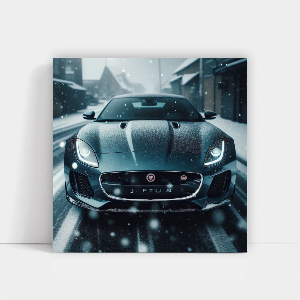 Jaguar F-Type in Snowfall - Elegance Meets Power