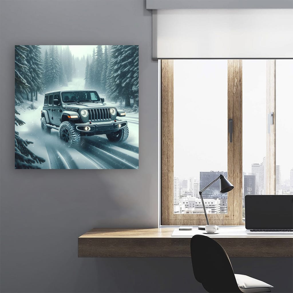 Jeep Gladiator in Snowfall - Rugged Adventure Awaits