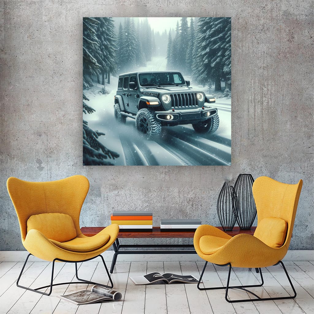 Jeep Gladiator in Snowfall - Rugged Adventure Awaits
