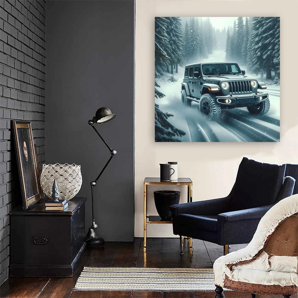 Jeep Gladiator in Snowfall - Rugged Adventure Awaits