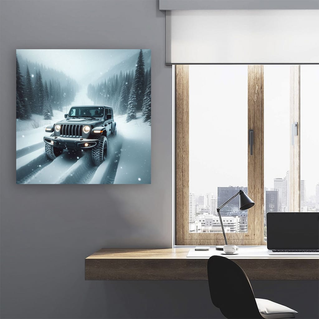 Snow-Covered Jeep Gladiator Adventure - Tough and Reliable