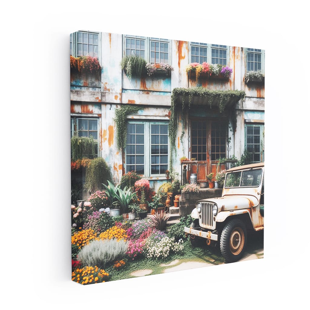 Vintage Jeep by Retro Building - Timeless Adventure Awaits
