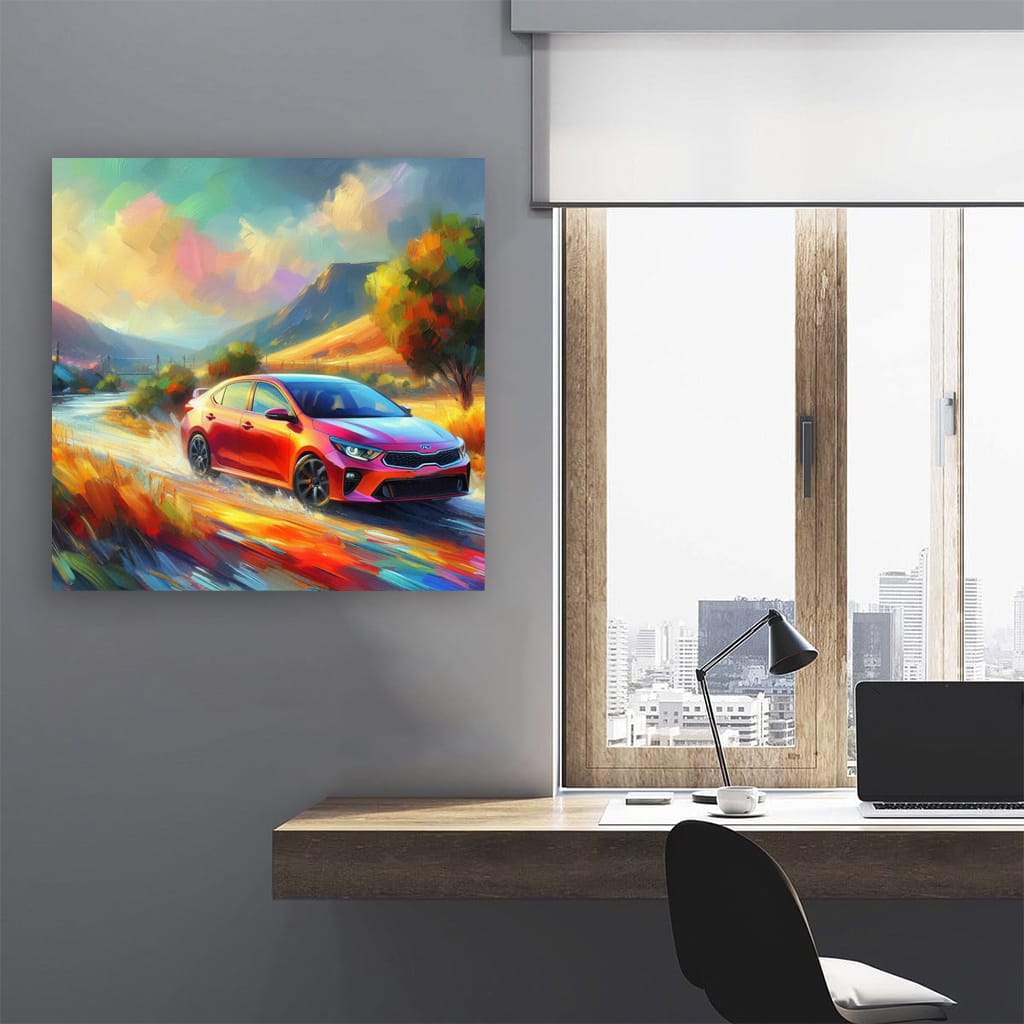 Kia Forte in Impressionist Style - Bold Automotive Vision