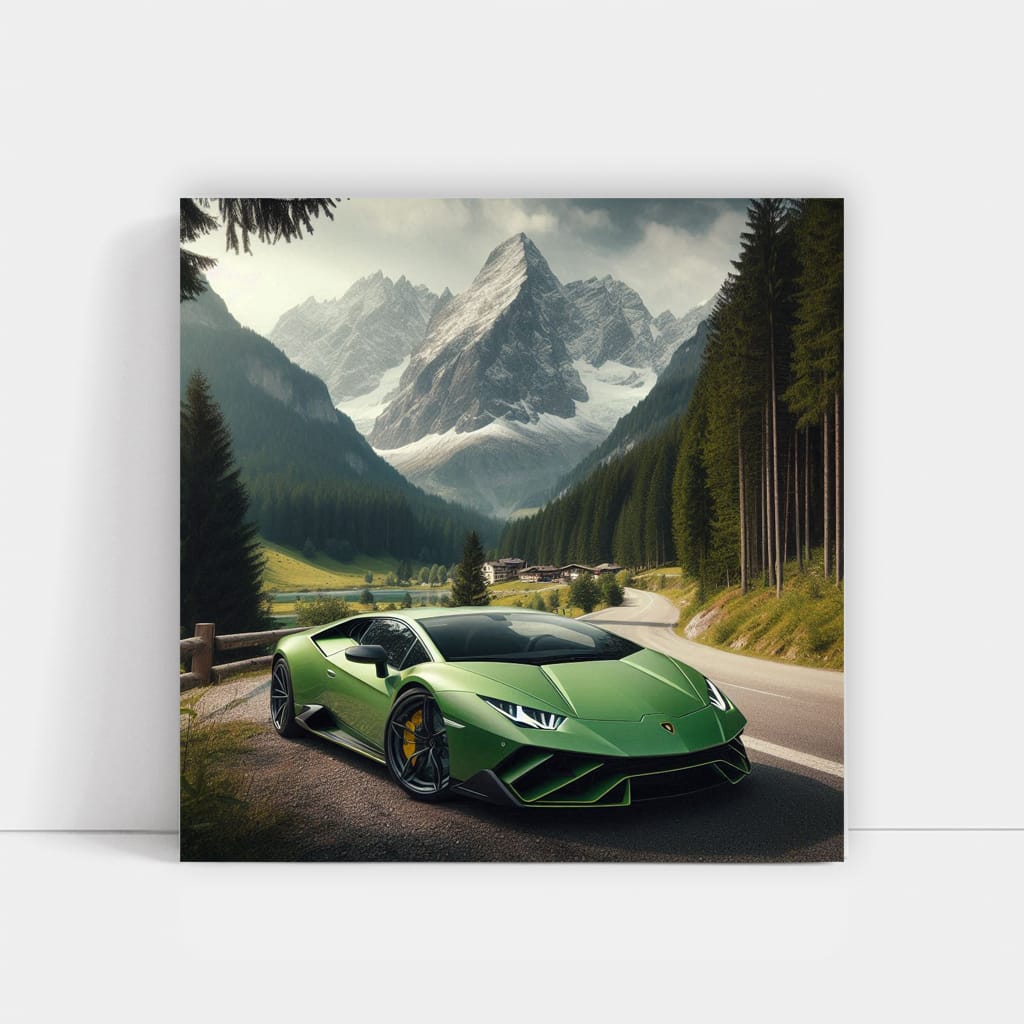 Lamborghini Sian Soaring Over Mountains - Futuristic Power