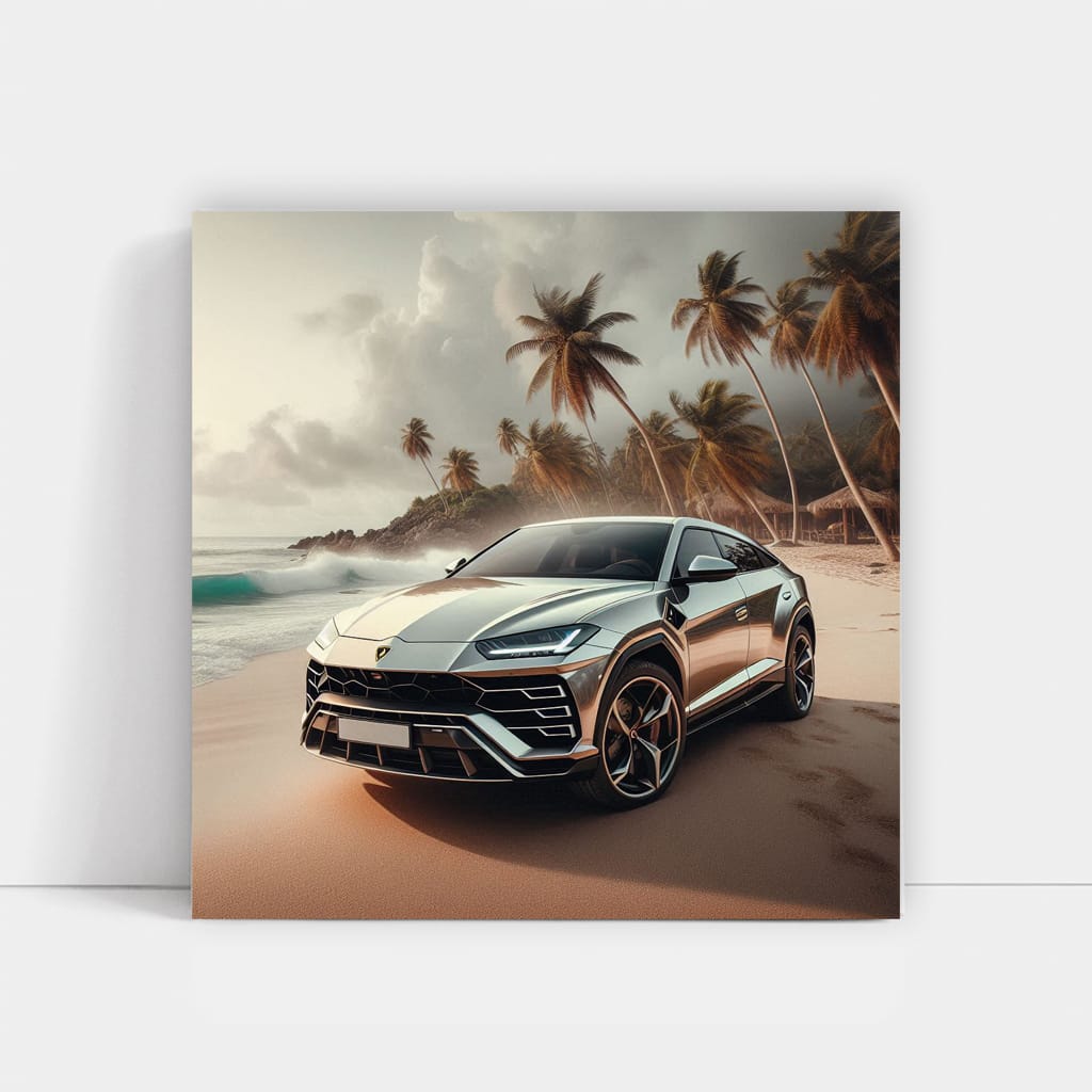 Lamborghini Urus Cruising on Beach - Power and Luxury