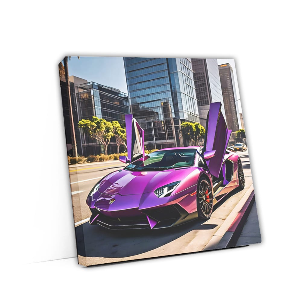 Purple Lamborghini Aventador in Los Angeles: Power and Prestige