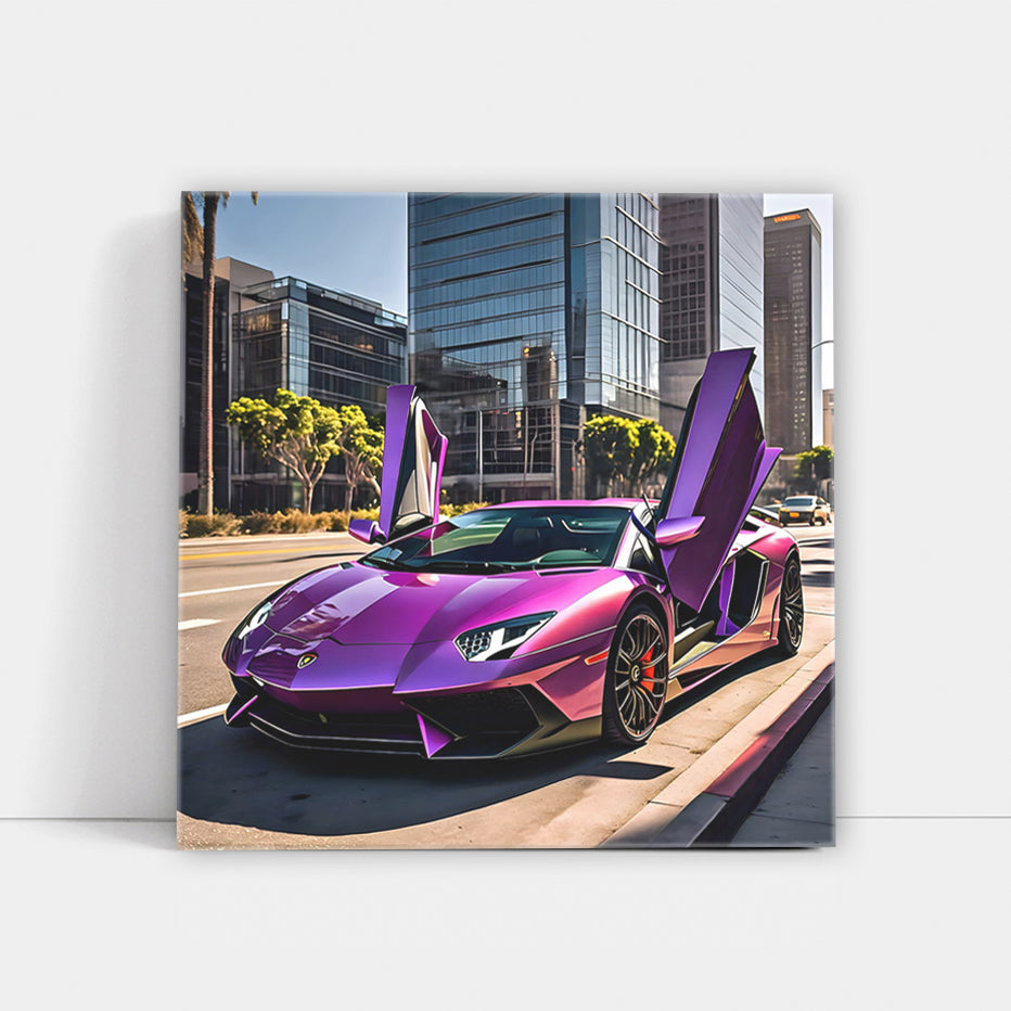 Purple Lamborghini Aventador in Los Angeles: Power and Prestige