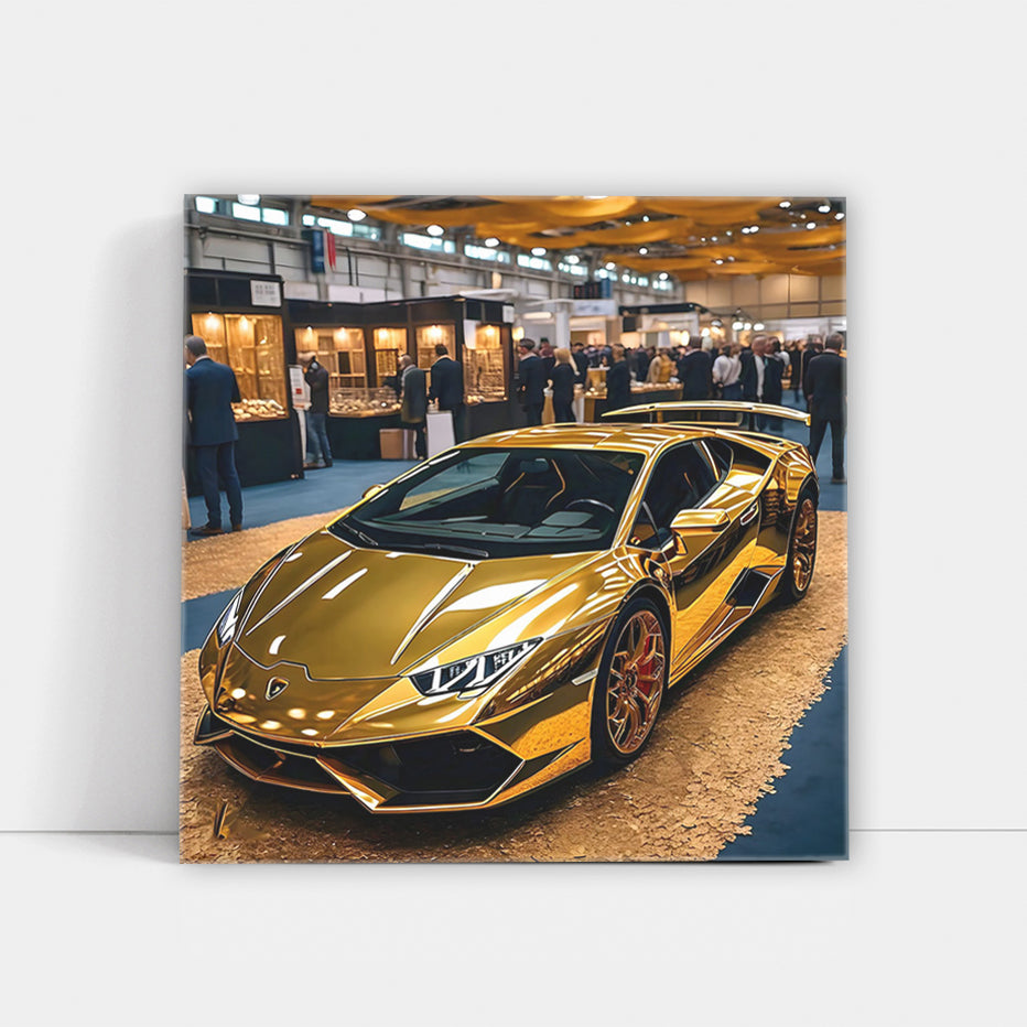 Lamborghini Huracan in Gold at Fair - Pure Elegance and Power