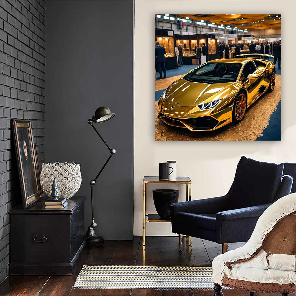 Lamborghini Huracan in Gold at Fair - Pure Elegance and Power