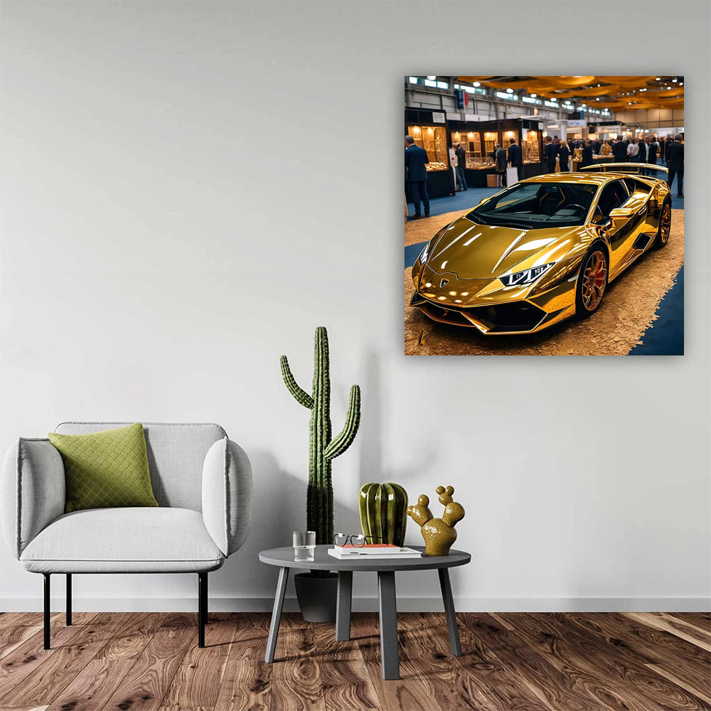 Lamborghini Huracan in Gold at Fair - Pure Elegance and Power