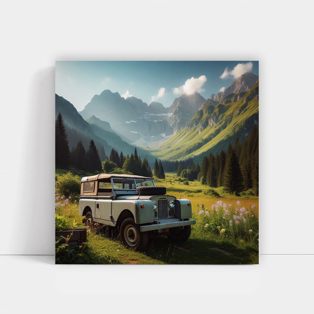 Vintage Land Rover in Scenic Valley - Timeless Adventure