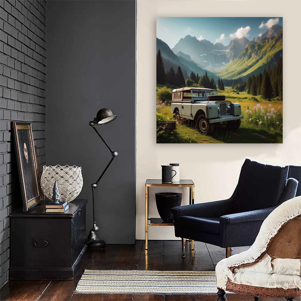 Vintage Land Rover in Scenic Valley - Timeless Adventure