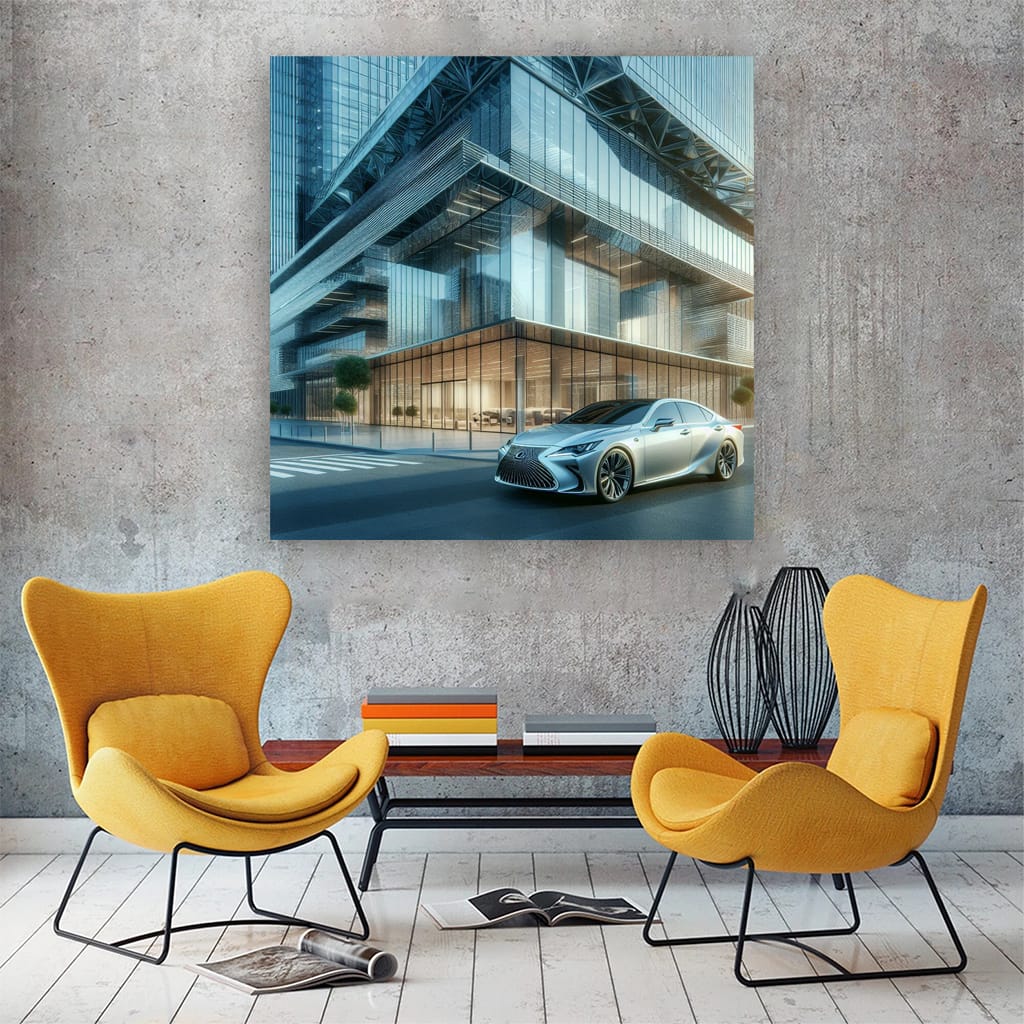 Lexus ES in Front of Building - Elegance Meets Innovation