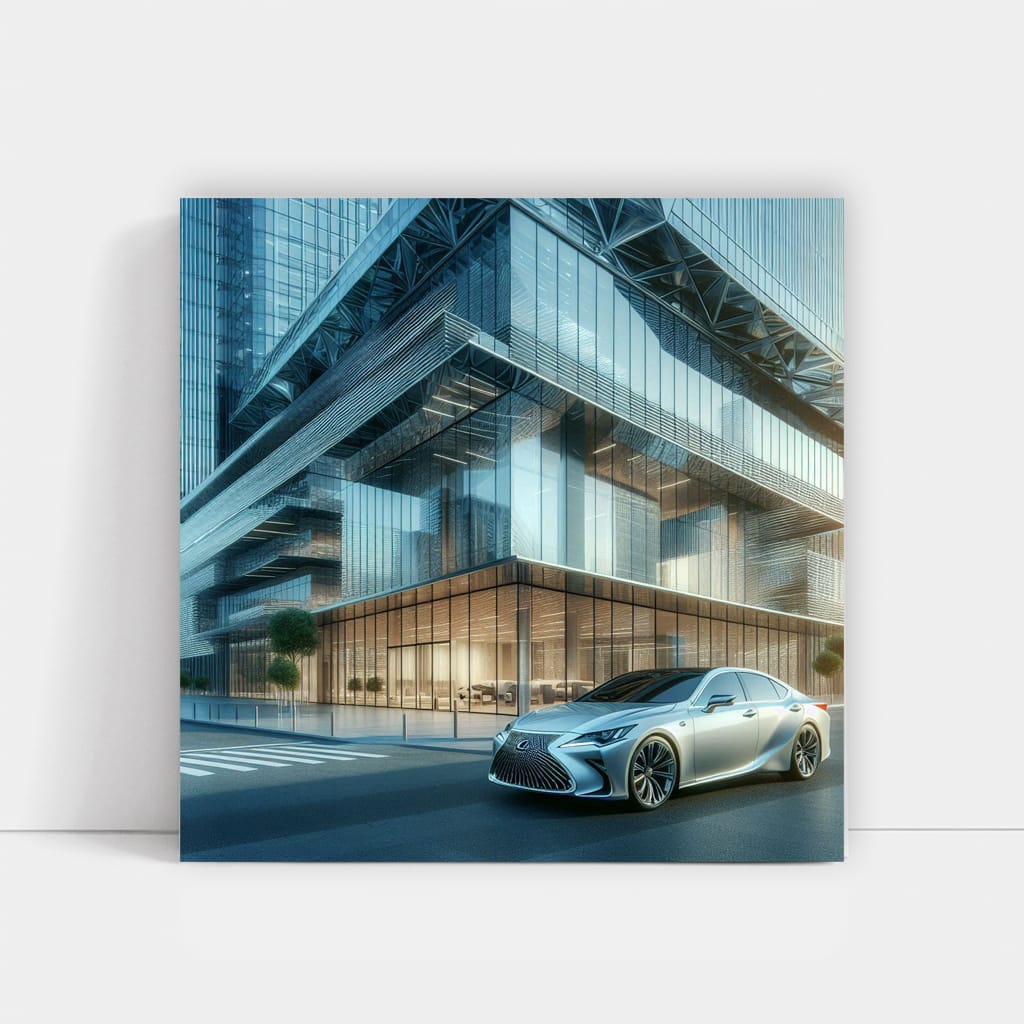 Lexus ES in Front of Building - Elegance Meets Innovation