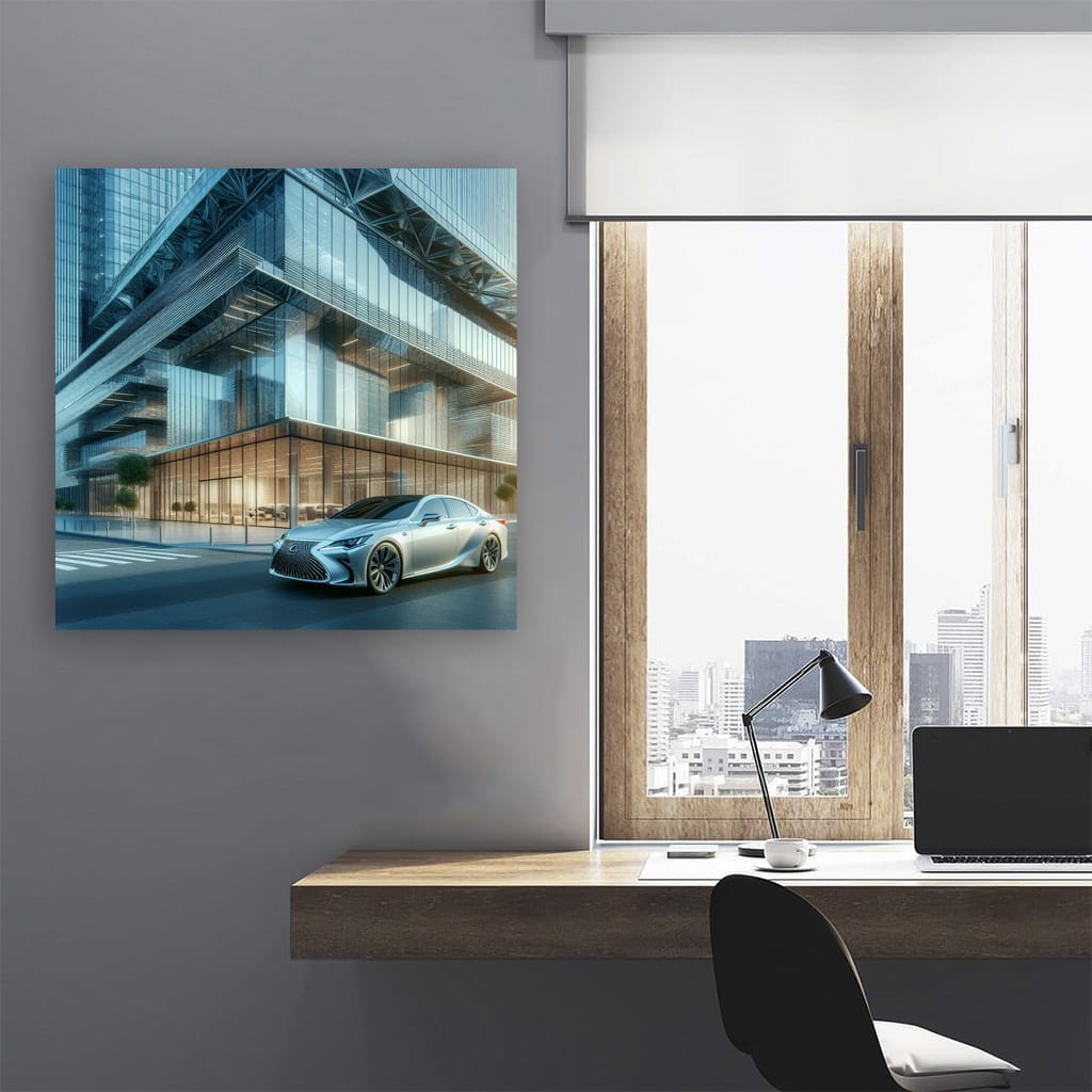 Lexus ES in Front of Building - Elegance Meets Innovation