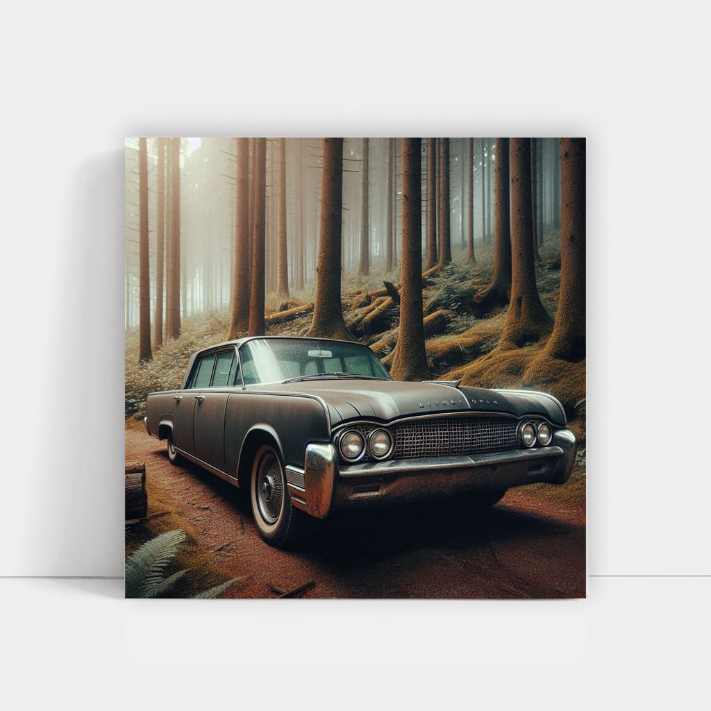 Vintage Lincoln in Retro Forest - Timeless Elegance