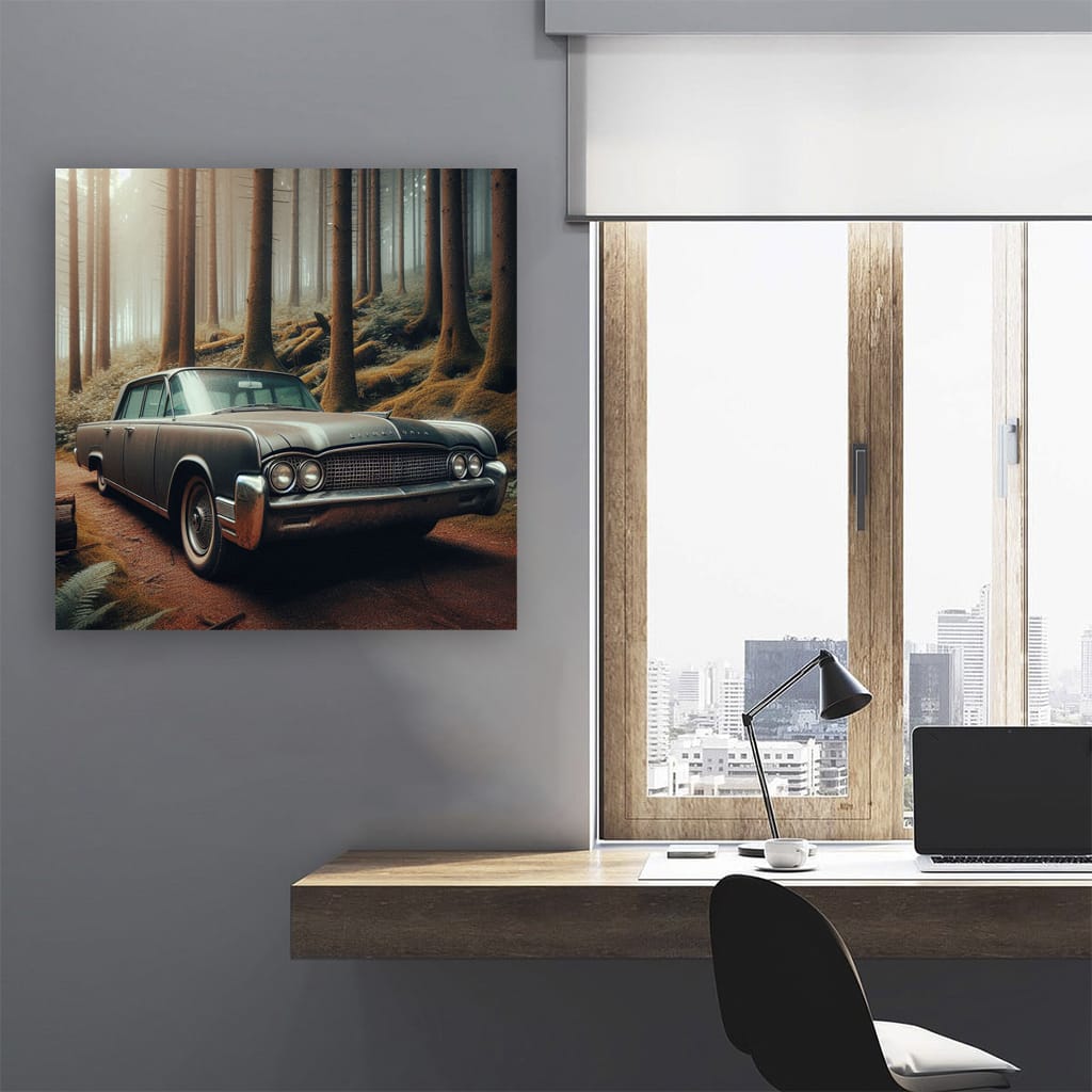 Vintage Lincoln in Retro Forest - Timeless Elegance