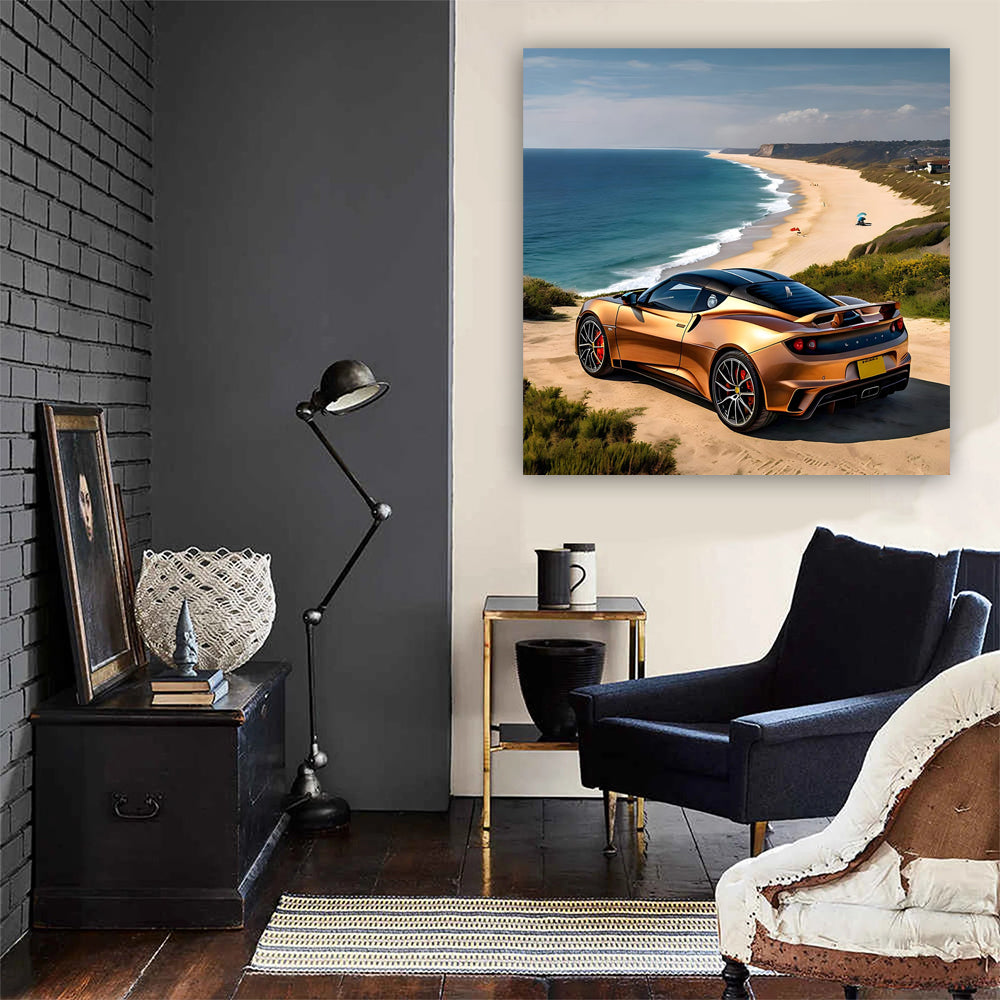 Lotus Evora in Brown on Beach - Elegance Meets Power
