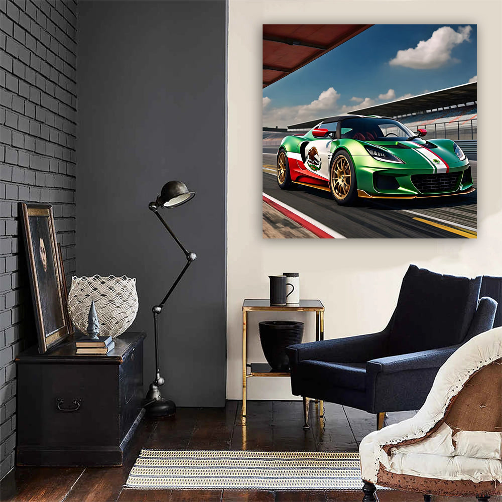 Mexican Flag-Adorned Green Lotus Exige - Speed and Style