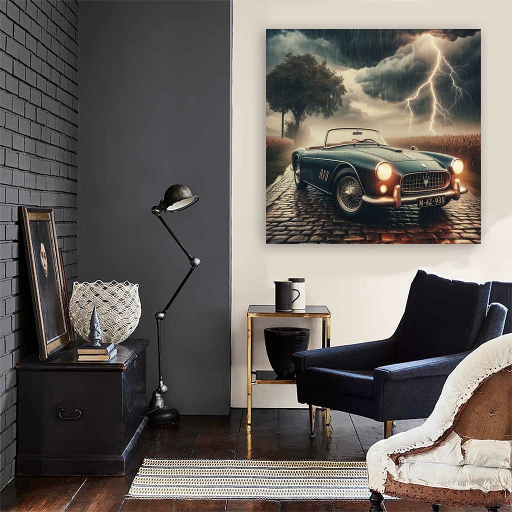 Vintage Maserati in Thunderstorm - Timeless Elegance