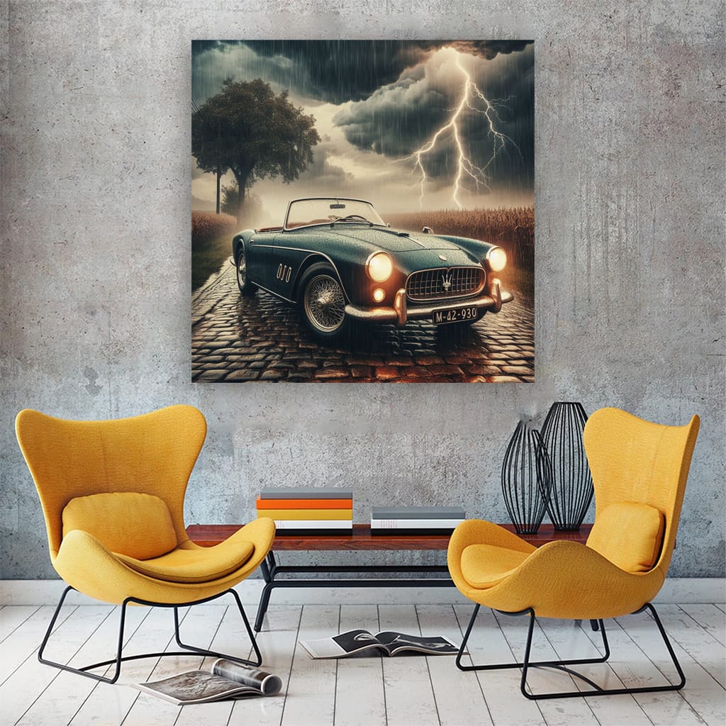 Vintage Maserati in Thunderstorm - Timeless Elegance