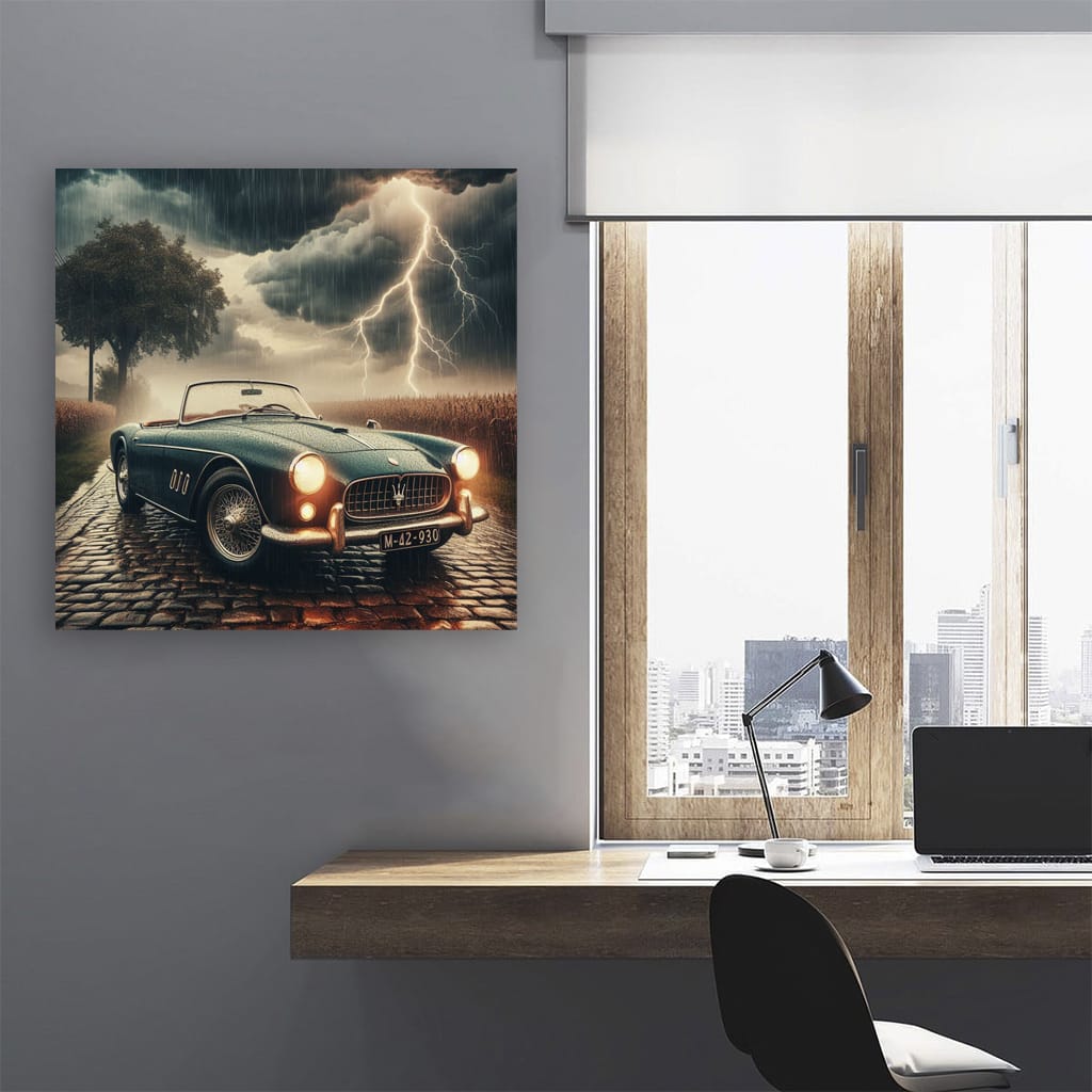 Vintage Maserati in Thunderstorm - Timeless Elegance