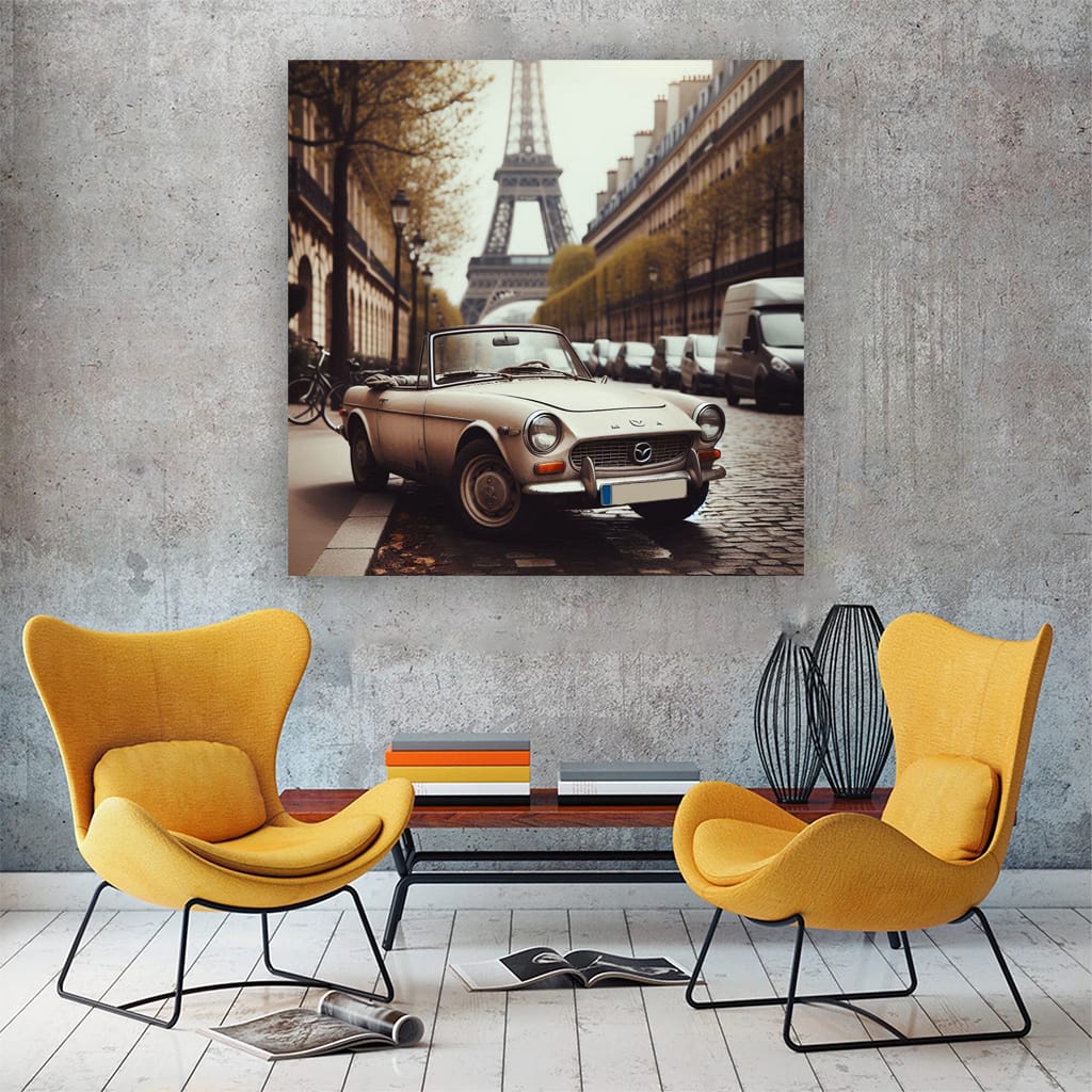 Vintage Mazda in Paris - Timeless Retro Elegance