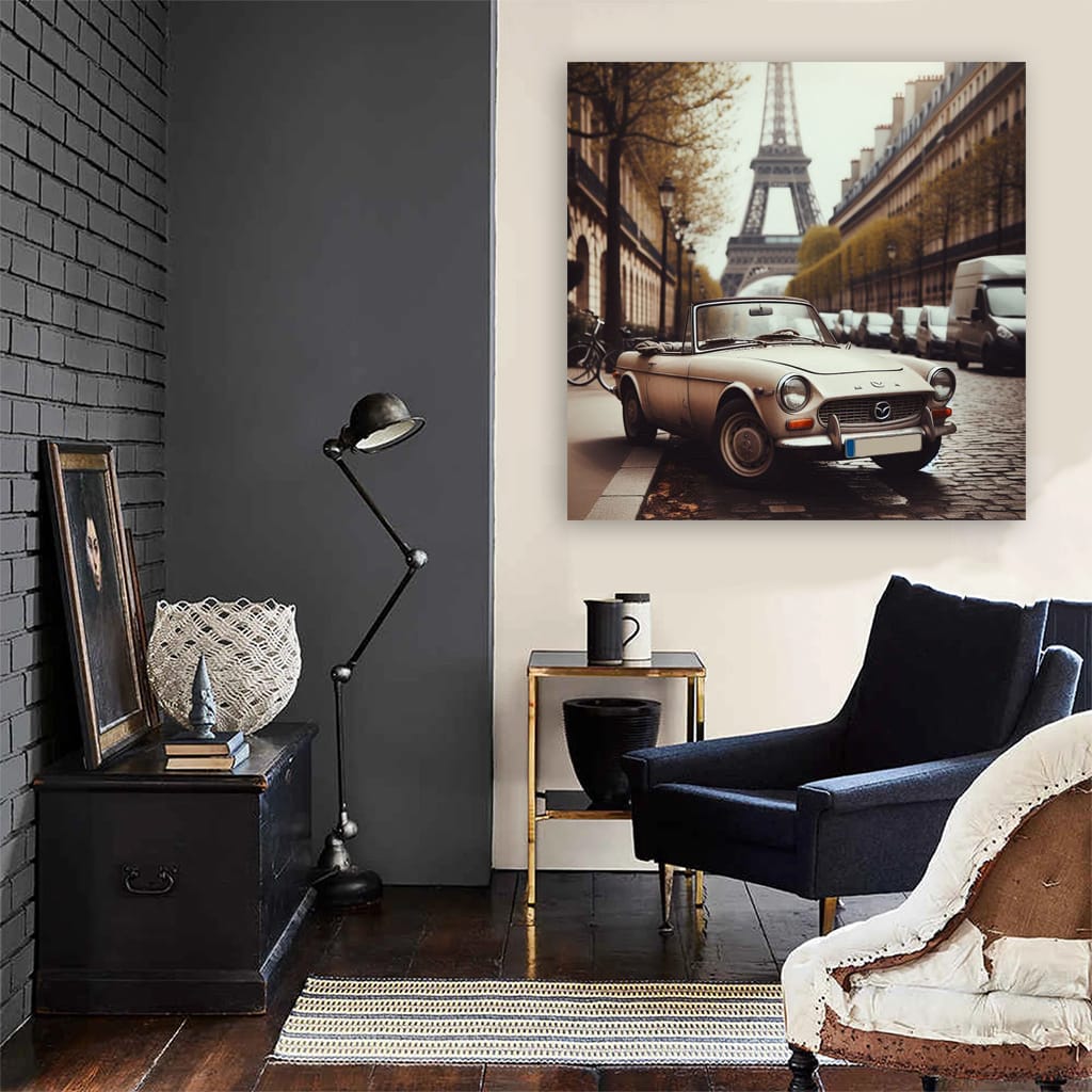 Vintage Mazda in Paris - Timeless Retro Elegance